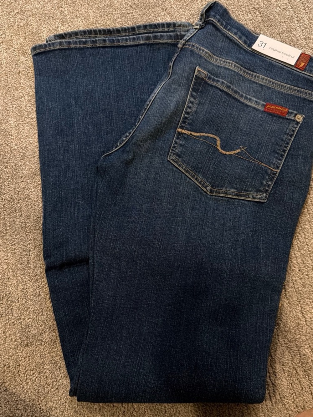 7 For All Mankind Women's Boot Cut Jeans in Dark Blue Wash